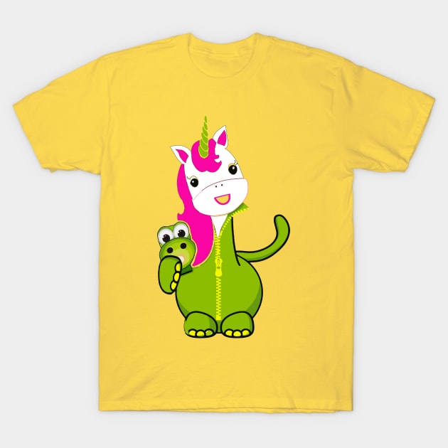 unicorn dinosaur T-Shirt by saru